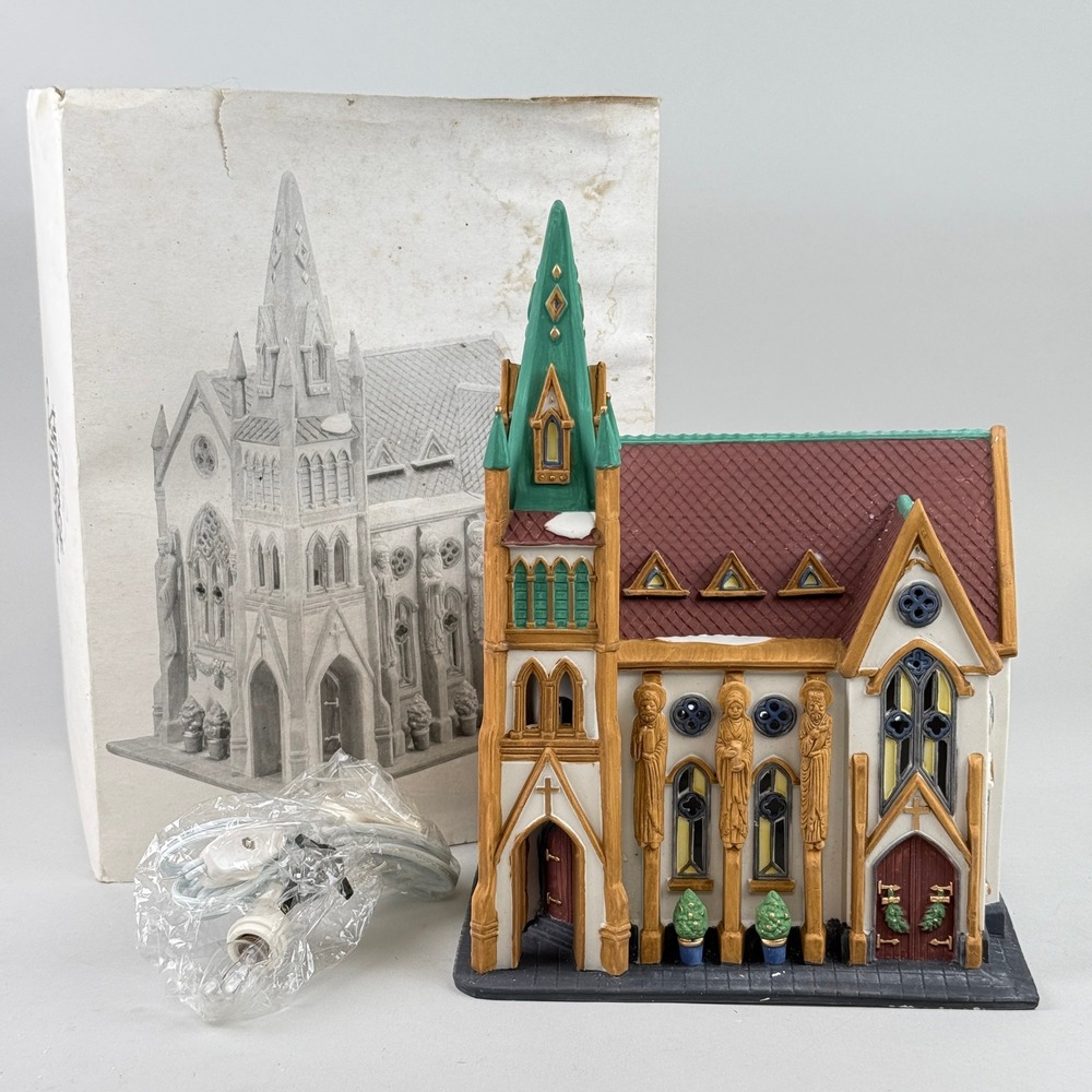 Dept 56 All Saints Corner Church Christmas In The City 1990 Lit‎ Village 5543-3